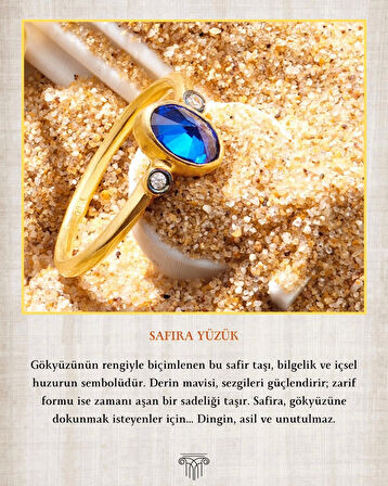 14 Ayar Altın Safira Yüzük 931