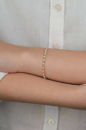 14 Ayar Altın Toplu Taşlı Bileklik 914