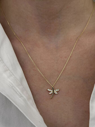 14 Ayar Altın Yusufçuk Kolye 855