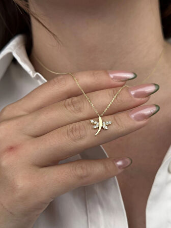 14 Ayar Altın Yusufçuk Kolye 855