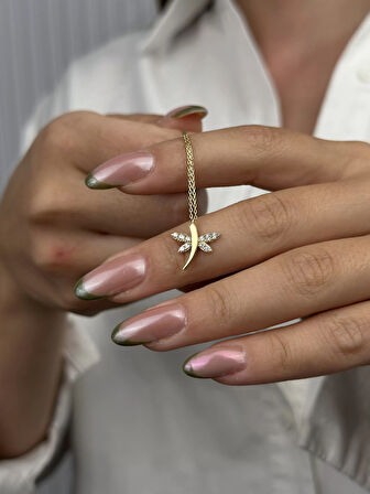 14 Ayar Altın Yusufçuk Kolye 855