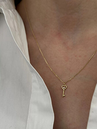 14 Ayar Altın Anahtar Kolye 856