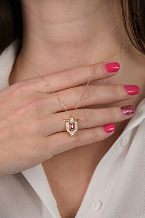 Güzide 14 Ayar Altın İkili Plaka Kolye