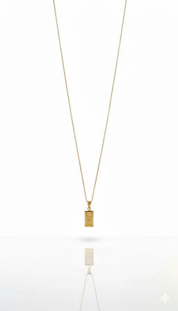 14 Ayar Altın Külçe Kolye 909