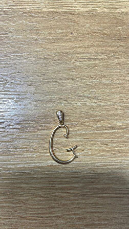 14 Ayar Altın G Harfli Kolye Ucu 449