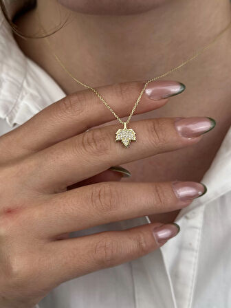 14 Ayar Altın Yaprak Kolye 601