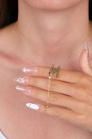 14 Ayar Altın M Harfli Kolye 850