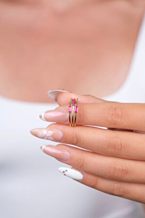 14 Ayar Altın Mor Taşlı Yüzük 946