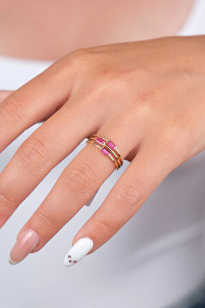 14 Ayar Altın Mor Taşlı Yüzük 946