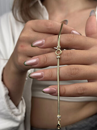 14 Ayar Altın Taşlı Halka Bileklik 1076