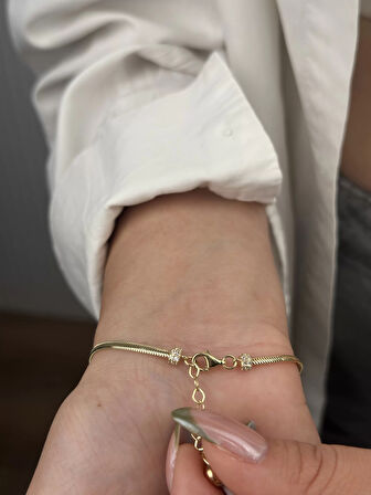 14 Ayar Altın Taşlı Halka Bileklik 1076