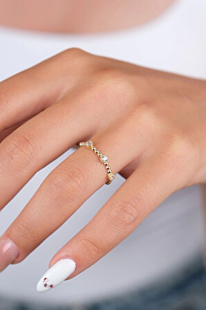 14 Ayar Altın Küçük Taşlı Yüzük 943