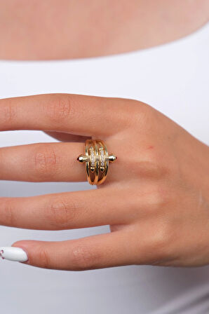 14 Ayar Altın Ok Detay Yüzük 909