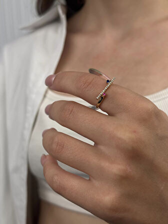 14 Ayar Altın Renkli Taşlı Yüzük 966