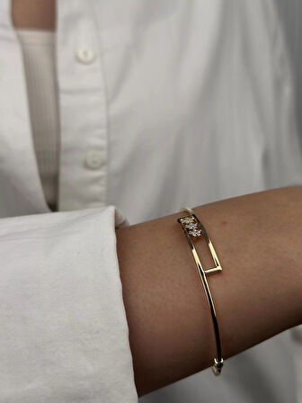 14 Ayar Altın Kelepçe Bileklik 134