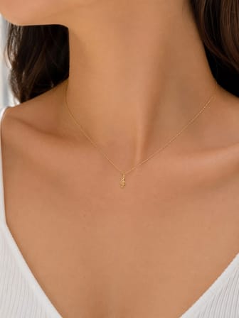 14 Ayar Altın Sol Anahtarlı Hediyelik Kolye 1010