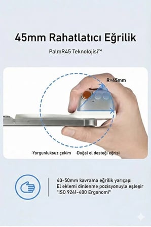 Evimdeyokyok MagSafe Selfie Çubuğu Kamera Kolu Beyaz Kablosuz Telefon