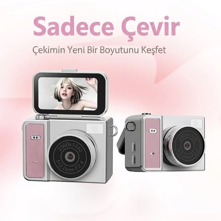 Evimdeyokyok Mini Vlog Kamera Video Kamera Yeşil 2K HD Vlog Kamera
