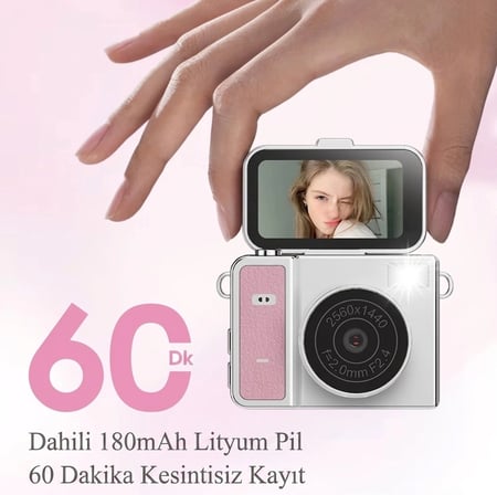 Evimdeyokyok Mini Vlog Kamera Video Kamera Yeşil 2K HD Vlog Kamera