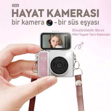 Evimdeyokyok Mini Vlog Kamera Video Kamera Yeşil 2K HD Vlog Kamera