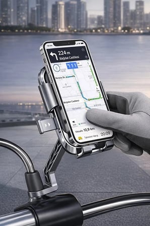 Xy-089 Motosiklet & Bisiklet Ayna Baglantılı Telefon Tutucu