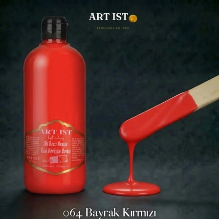 ART IST Geri Dönüşüm Su Bazlı Akrilik Boya 500 ml - 064 Bayrak Kırmızı