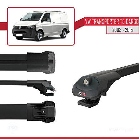 Volkswagen T5 Transporter 2003-2015 Arası ile Uyumlu ACE-1 Ara Atkı Tavan Barı Siyah 2 Adet