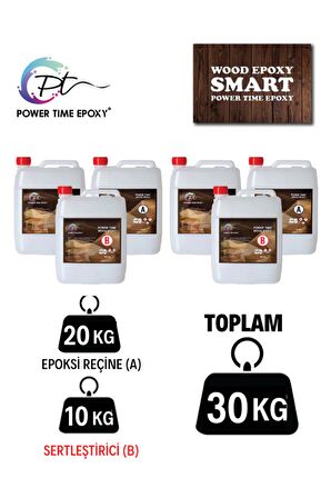 30 Kg Wood Epoxy Smart/ Sehpa, Masa, Aksesuar Için Şeffaf Epoksi Reçine Ince Döküm