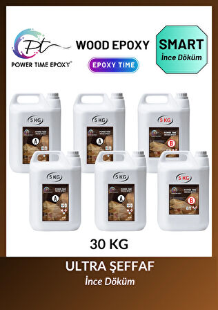 30 Kg Wood Epoxy Smart/ Sehpa, Masa, Aksesuar Için Şeffaf Epoksi Reçine Ince Döküm
