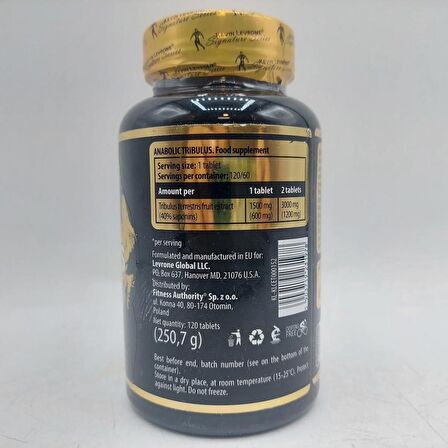 KEVİN LEVRONE ANABOLİC TRİBULUS 1500 MG 120 TABLET