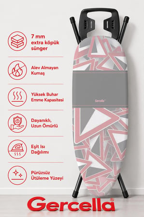(HEDİYELİ) ELEGANT ÜTÜ MASASI KILIFI BEZİ ÖRTÜSÜ