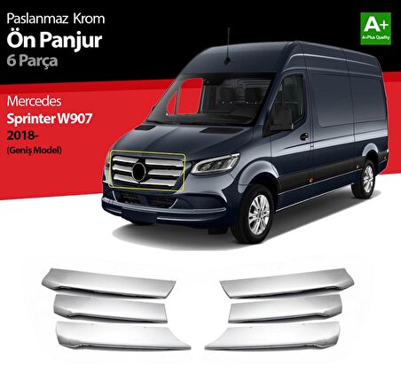 S-Dizayn Mercedes Sprinter W907 Krom Ön Panjur Geniş Model 6 Prç 2018 Üzeri