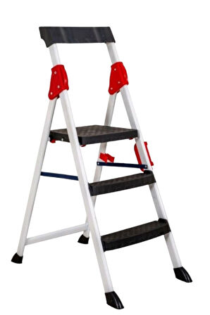 Extra Dayanıklı 2+1 Özel Tasarım Hafif, Kaymaz, Metal Basamaklı Katlanır Merdiven