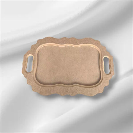 Ahşap boyanabilir dikdörtgen tepsi-sunumluk