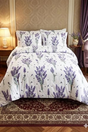More Home Tek  Kişilik Yorgan Kılıfı + Yastık Kılıfı Lavanta Mor