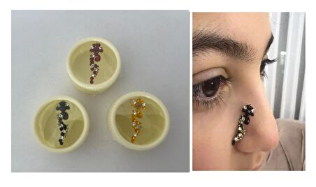 Yapışkanlı Yüz taşı Face Gems 3 Adet Birden Burun Parmak Hızma Modeli 5