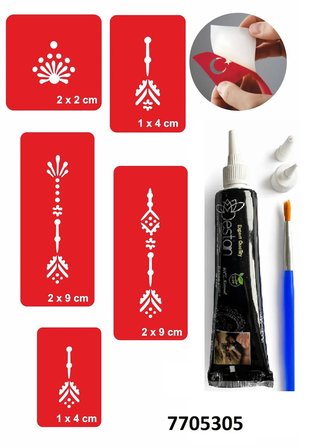 Hint Kınası ve Şablonla Geçici Dövme Yapma Seti Set 27
