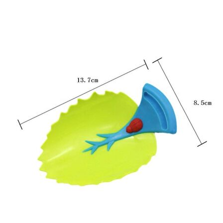 Çocuklar İçin Sevimli Eğitici Musluk Uzatma Başlığı Yaprak Mavi Sap