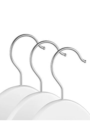 Teknor-Prado 24 Adet Ahşap Görünümlü Plastik A Kalite Beyaz Stil Elbise Askısı