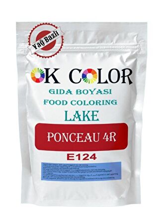 Lake Ponceau 4R E124 Kırmızı Yağ Bazlı Toz Gıda Boyası 250 Gr