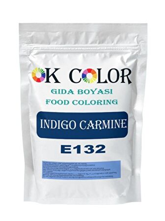 Indigo Carmine E132 Indigo Karmin Koyu Mavi Toz Gıda Boyası 50 Gr