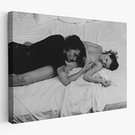 Johnny Depp ve Kate Moss Duvar Tablosu, Siyah Beyaz-6525