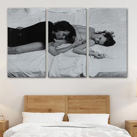 Johnny Depp ve Kate Moss Duvar Tablosu, Siyah Beyaz-6525