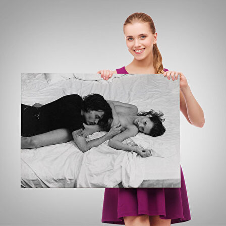 Johnny Depp ve Kate Moss Duvar Tablosu, Siyah Beyaz-6525