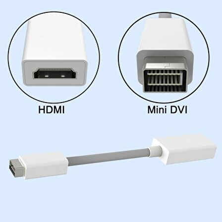 Mini DVI - HDMI Video Adaptörü, Mini DVI Fiş HDMI Soketi - Mini DVI - HDMI dişi