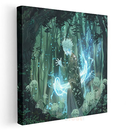 Orman Ruhu - Mavi Büyü Işıltısı Anime Kanvas Tablo