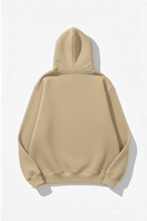 Unisex Yumuşak Dokulu Caliwest Baskılı Tasarım Oversize 3 İplik Hoodie Sweatshirt