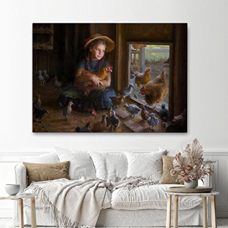 KümesÜÇi Küçük Kız Çocuğu Dekoratif Duvar Tablosu-6527