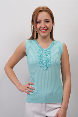 SUDE KADIN SWAROVSKİ TAŞLI EL İŞİ İTHAL TRİKO 7114