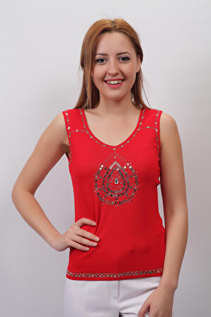 SUDE KADIN SWAROVSKİ TAŞLI EL İŞİ İTHAL TRİKO 7107